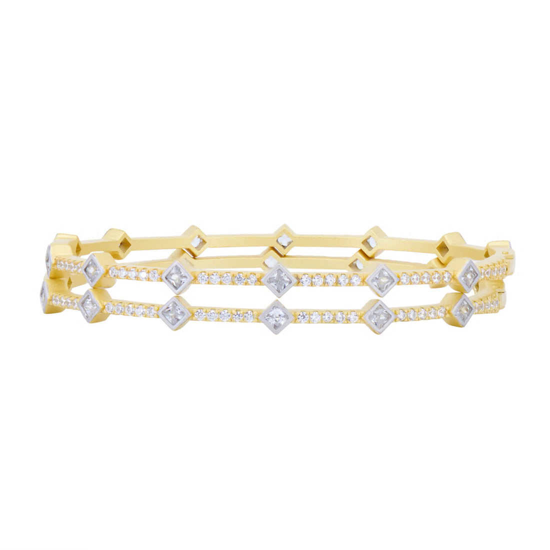 Signature Geometric Twin Hinge Bangle - FREIDA ROTHMAN