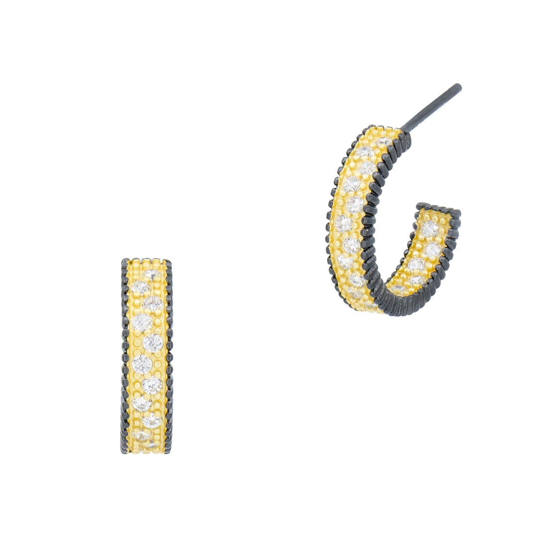 Signature Cityscape Shimmer Mini Hoop Earrings - FREIDA ROTHMAN