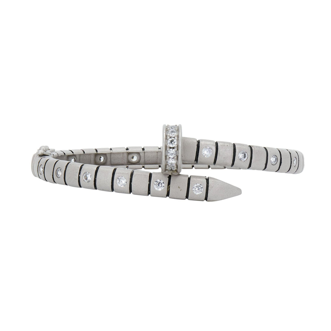 Industrial Finish Grooved Nail Hinge Bracelet - FREIDA ROTHMAN