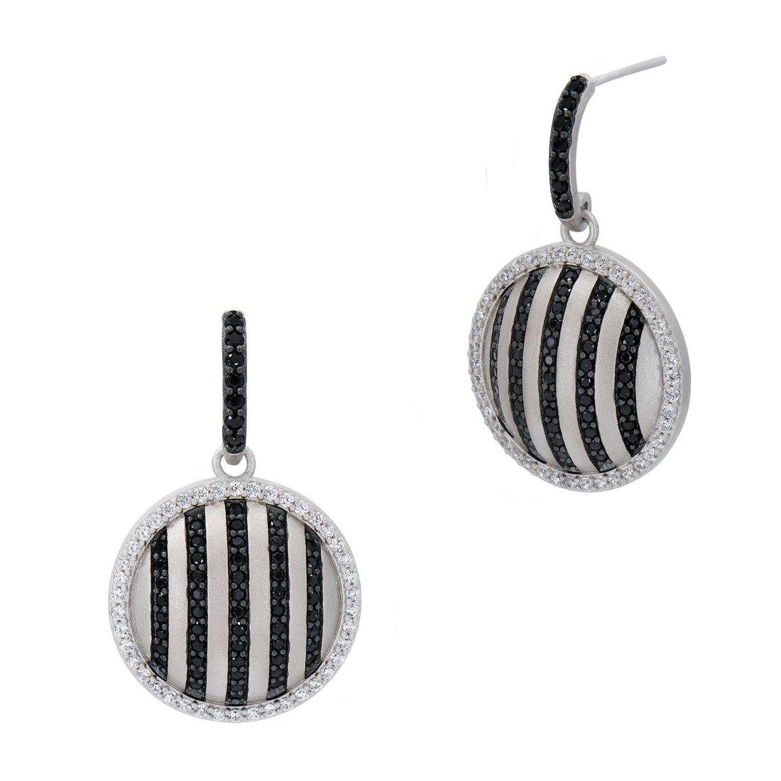 Industrial Finish Pavé Grit Disc Earrings - FREIDA ROTHMAN