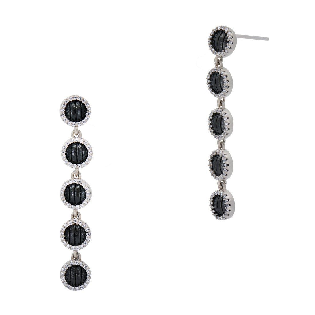 Industrial Finish Pavé Grit Drop Earrings - FREIDA ROTHMAN