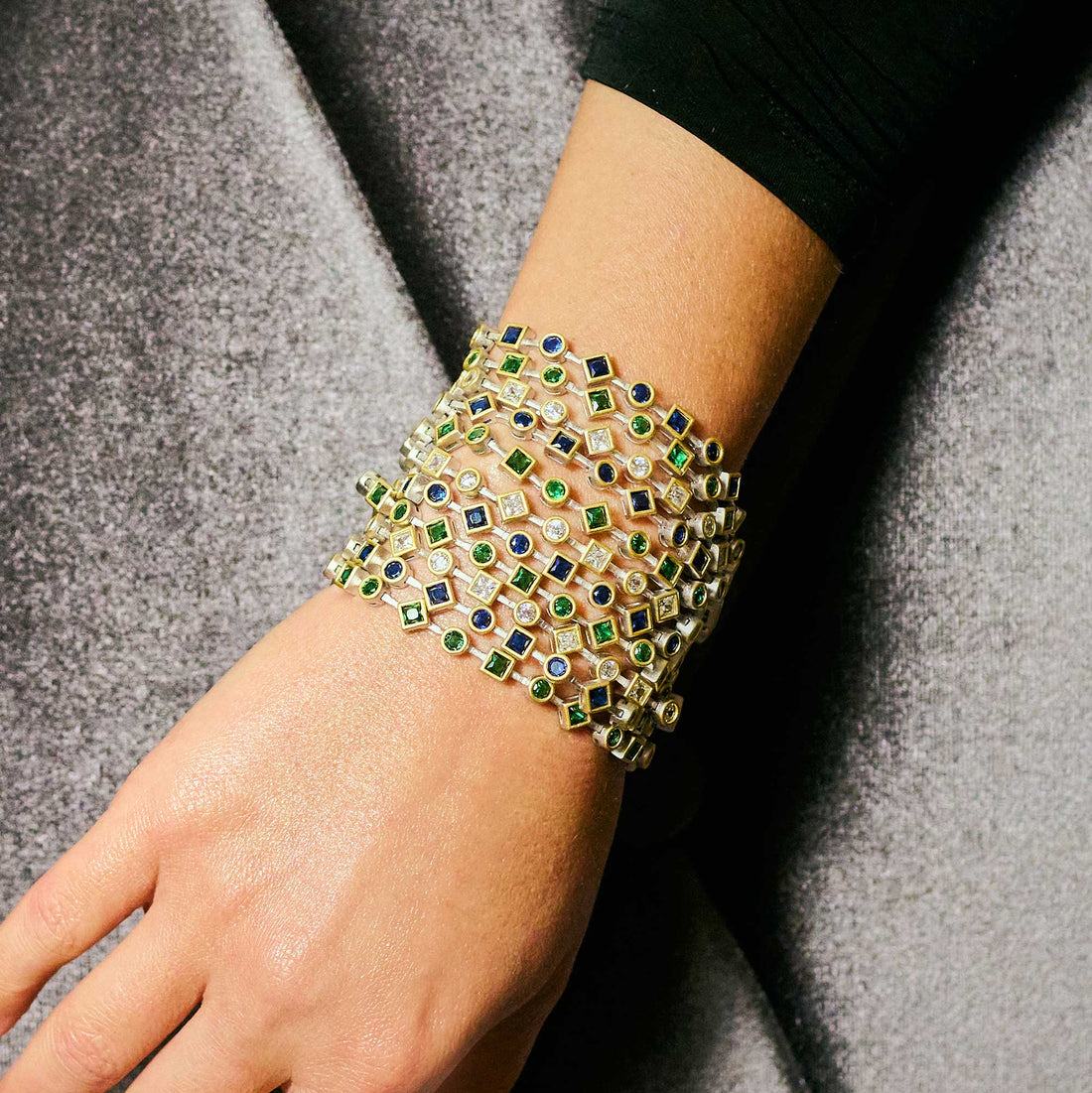 Midnight Mosaic Pavé Toggle Bracelet - FREIDA ROTHMAN