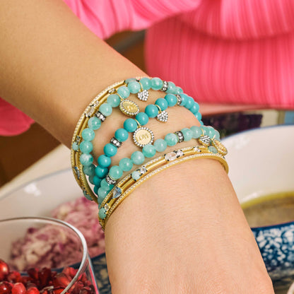 Touch of Turquoise 3 Stack Slide On Bangles - FREIDA ROTHMAN