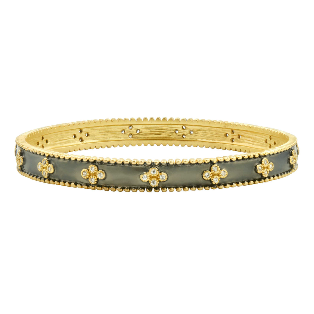 GoldBlack A Clover Stackable Bangle Signature BRACELET