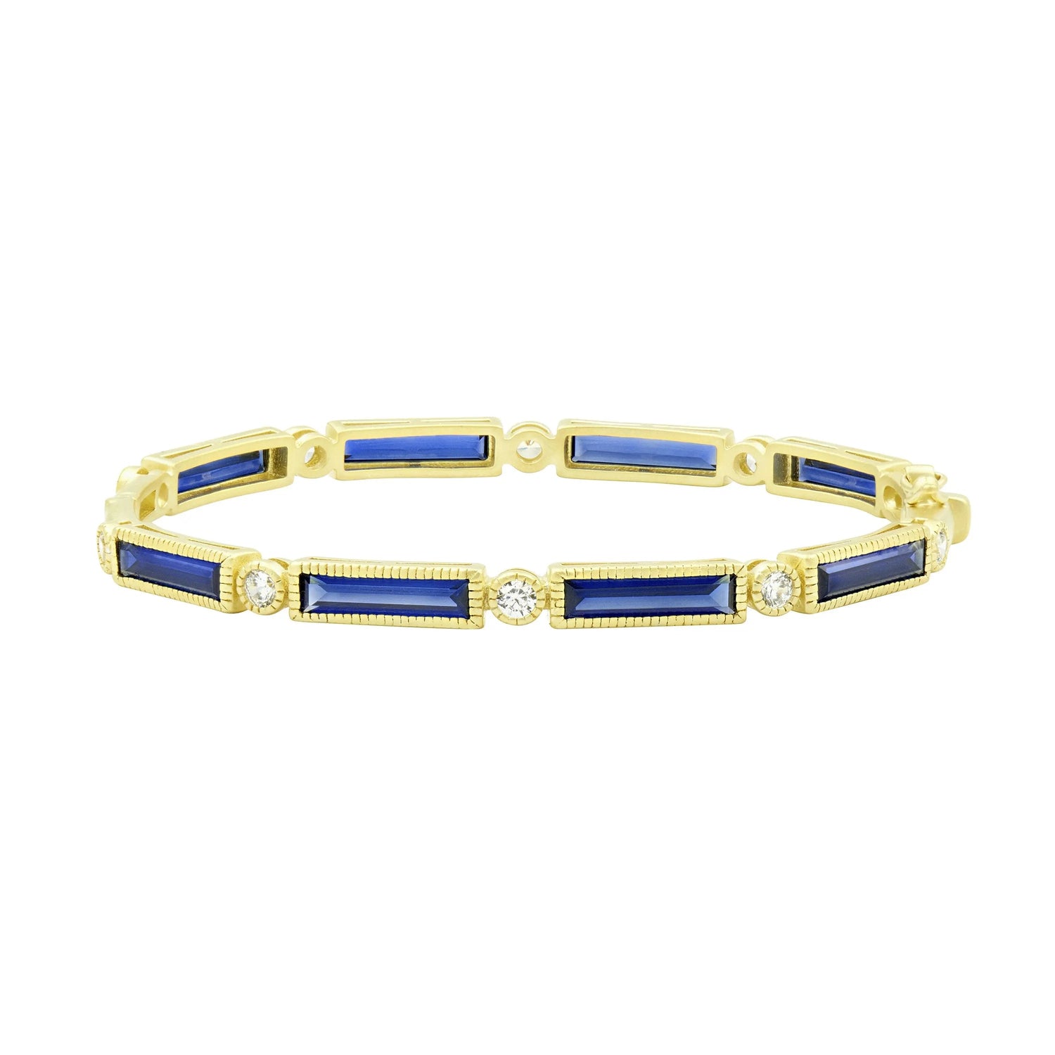 GoldBlue Baguette Bar Hinge Bangle FREIDA ROTHMAN BRACELET