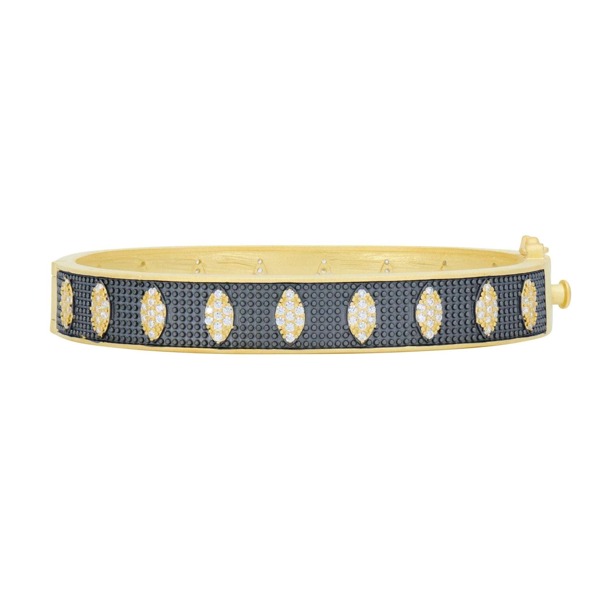 Blossoming Pavé Wide Hinge Bangle - FREIDA ROTHMAN