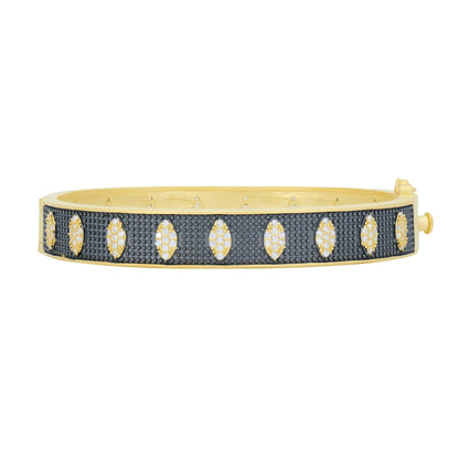 Blossoming Pavé Wide Hinge Bangle - FREIDA ROTHMAN