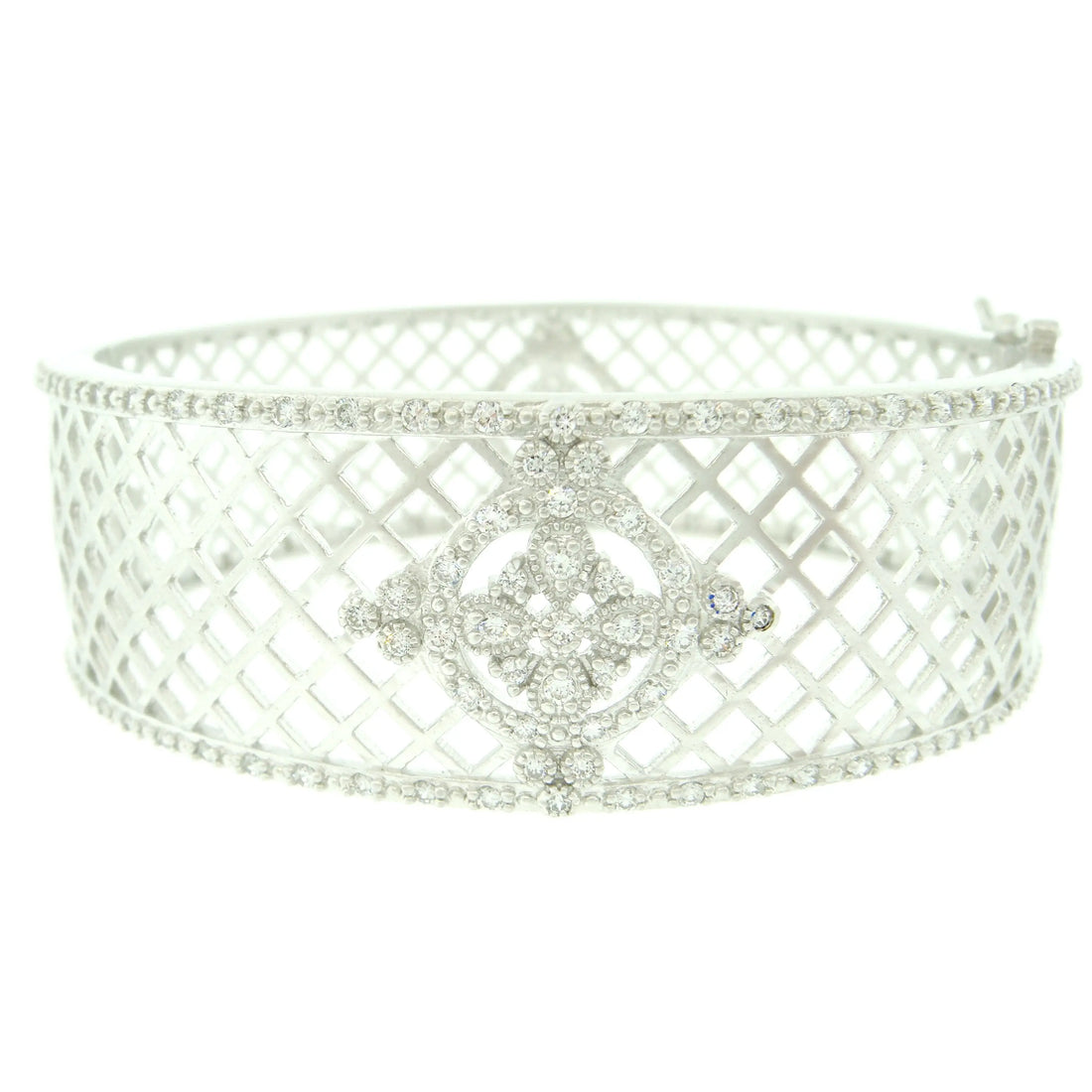  Floral Station Criss Cross Open Bangle FR Vault BRACELET