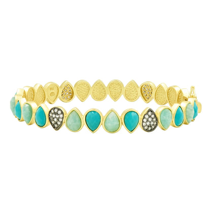 AmazoniteTurquoise Teardrop Hinge Bangle FR Vault BRACELET