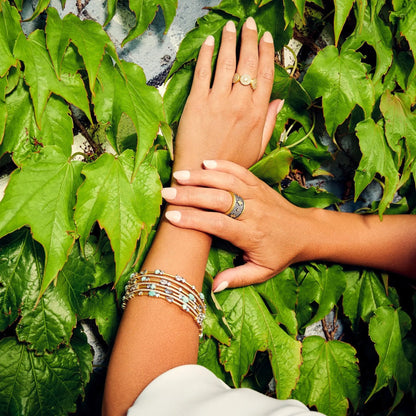 Touch of Turquoise 3 Stack Slide On Bangles - FREIDA ROTHMAN