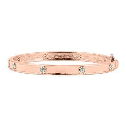 RoseGoldandPlatinumonSterlingSilver Your Shining Moment Hinge Bangle Radiance BRACELET