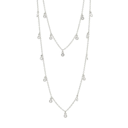 Silver Bezel Droplet Strand Necklace Signature 