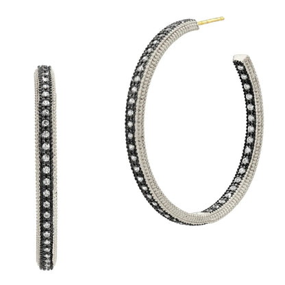 Medium Classic Pavé Hoop Earrings Signature EARRING