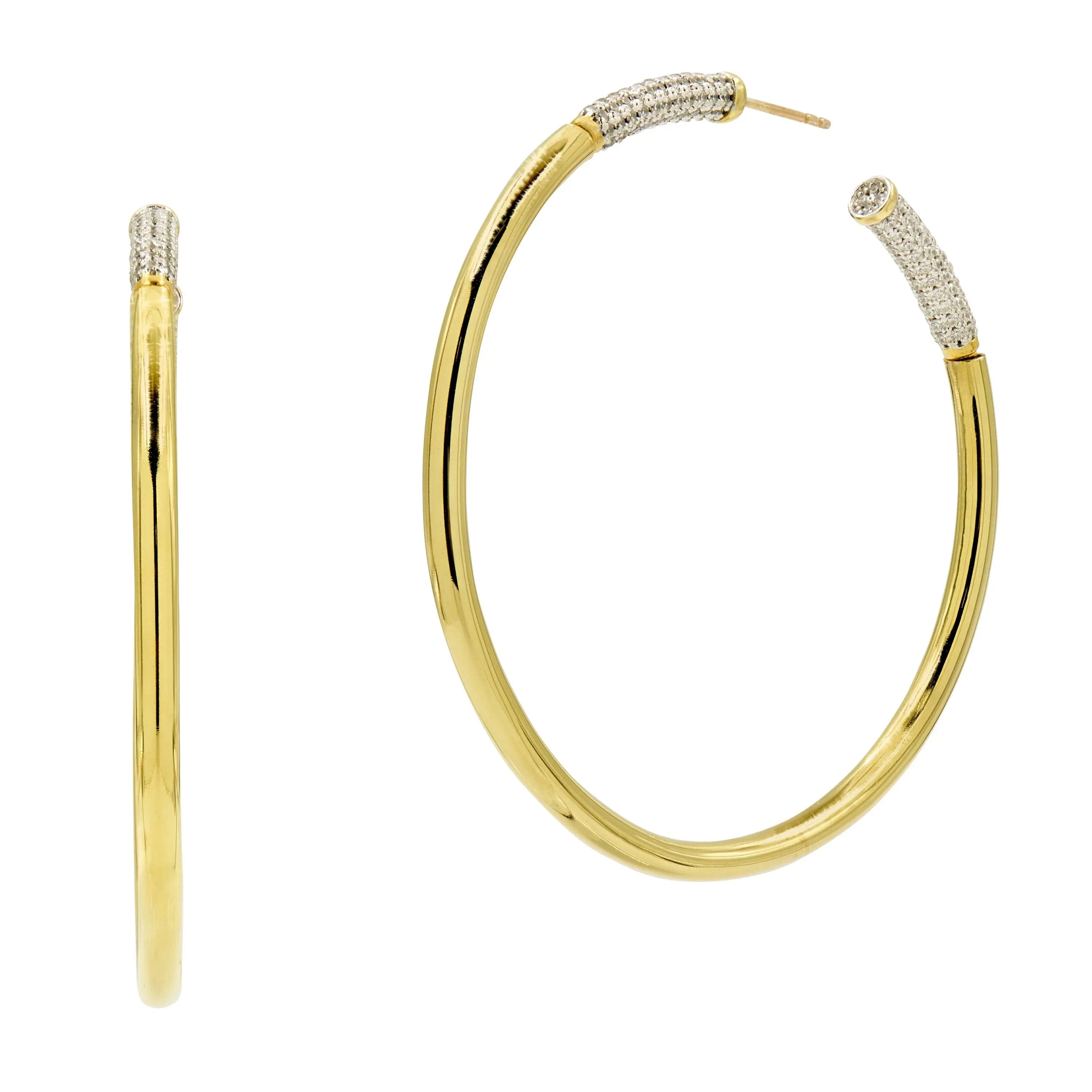 Large FREIDA ROTHMAN Miss Modern Sleek Hoop Earrings FREIDA ROTHMAN EARRING