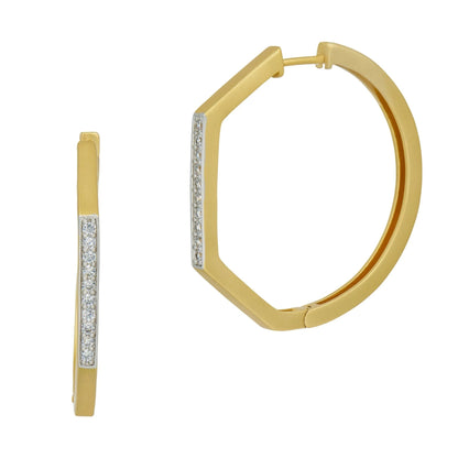 Glistening Angle Hoop Earring - FREIDA ROTHMAN