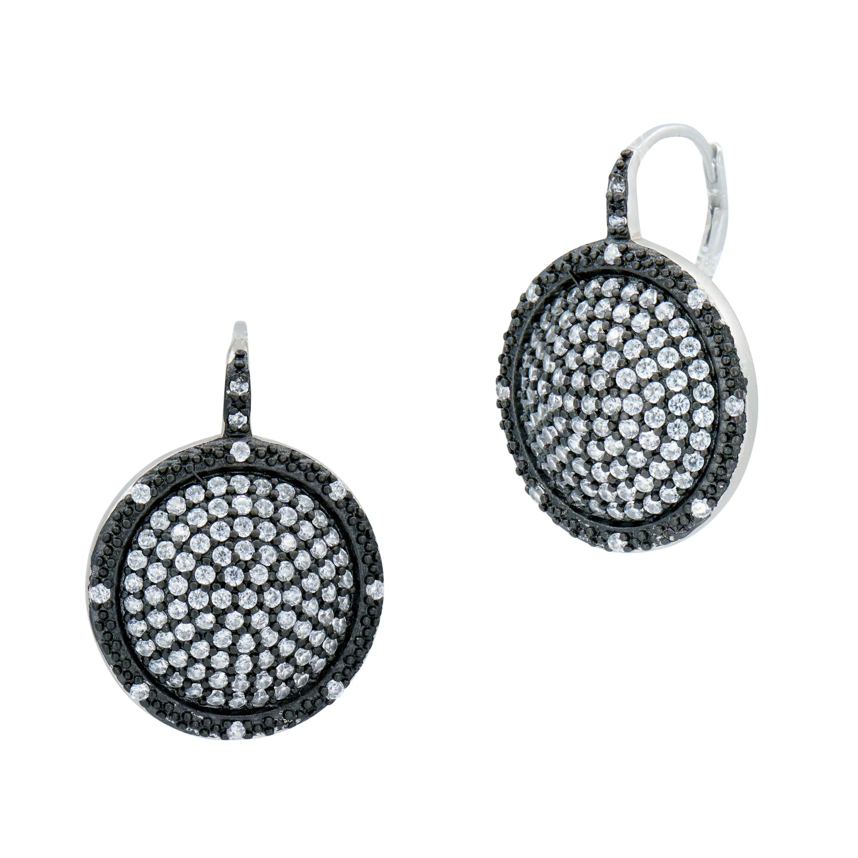 Black Heart Earrings | Swarovski | Sterling Silver - Black Brook Shop