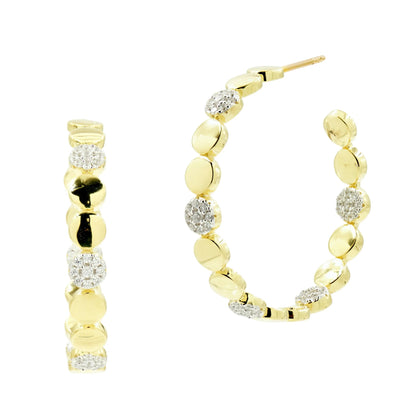 Medium Radiance Pavé Station Hoop Earring FREIDA ROTHMAN EARRING