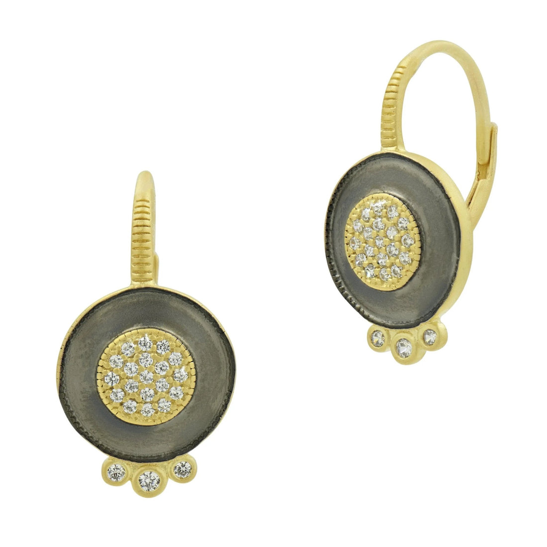 Signature Pavé Disc Leverback Earrings - FREIDA ROTHMAN