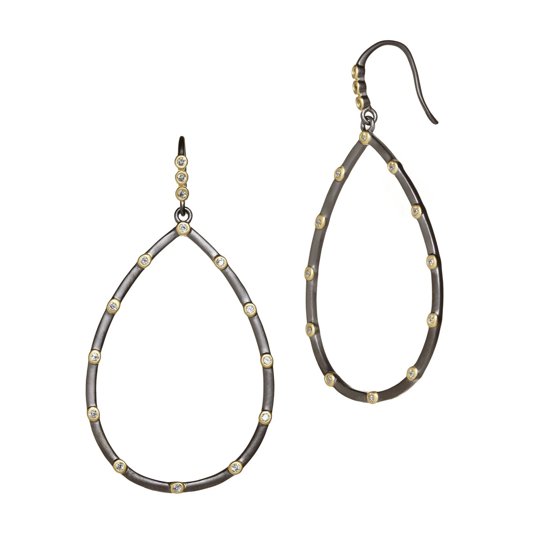 Signature Bezel Teardrop Earrings - FREIDA ROTHMAN