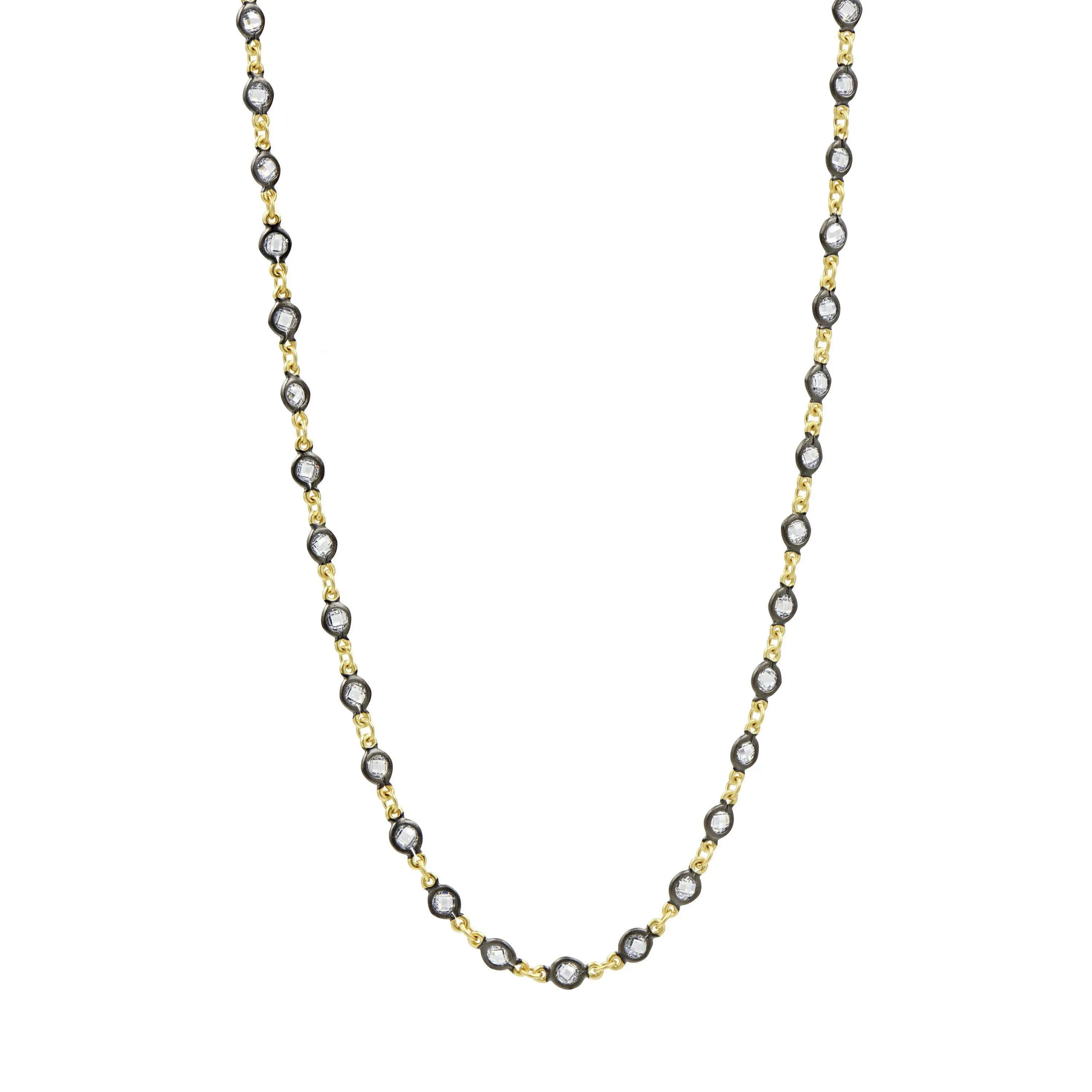 Faceted Stones Wrap Chain Necklace