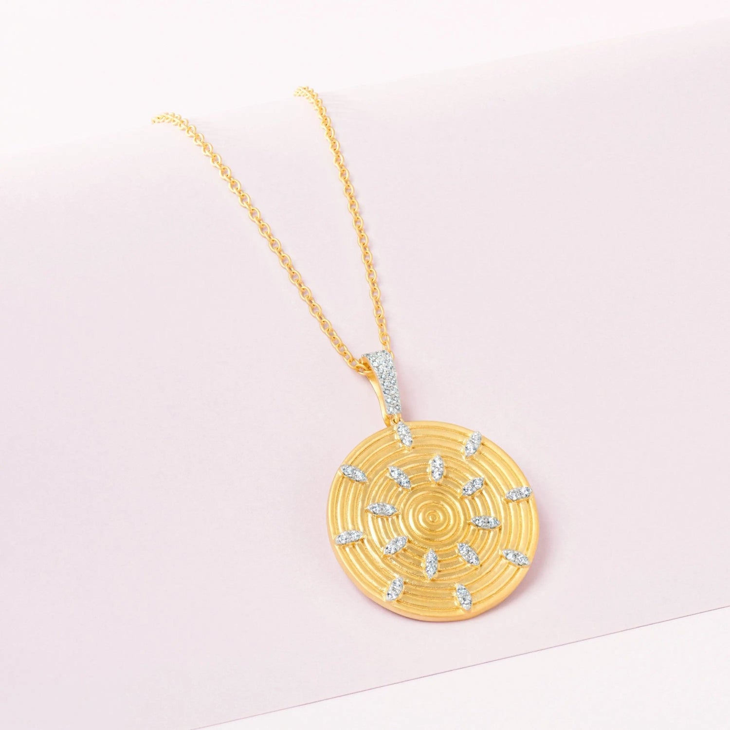 Fleur Bloom EMPIRE Circular Ring Pendant Necklace - FREIDA ROTHMAN