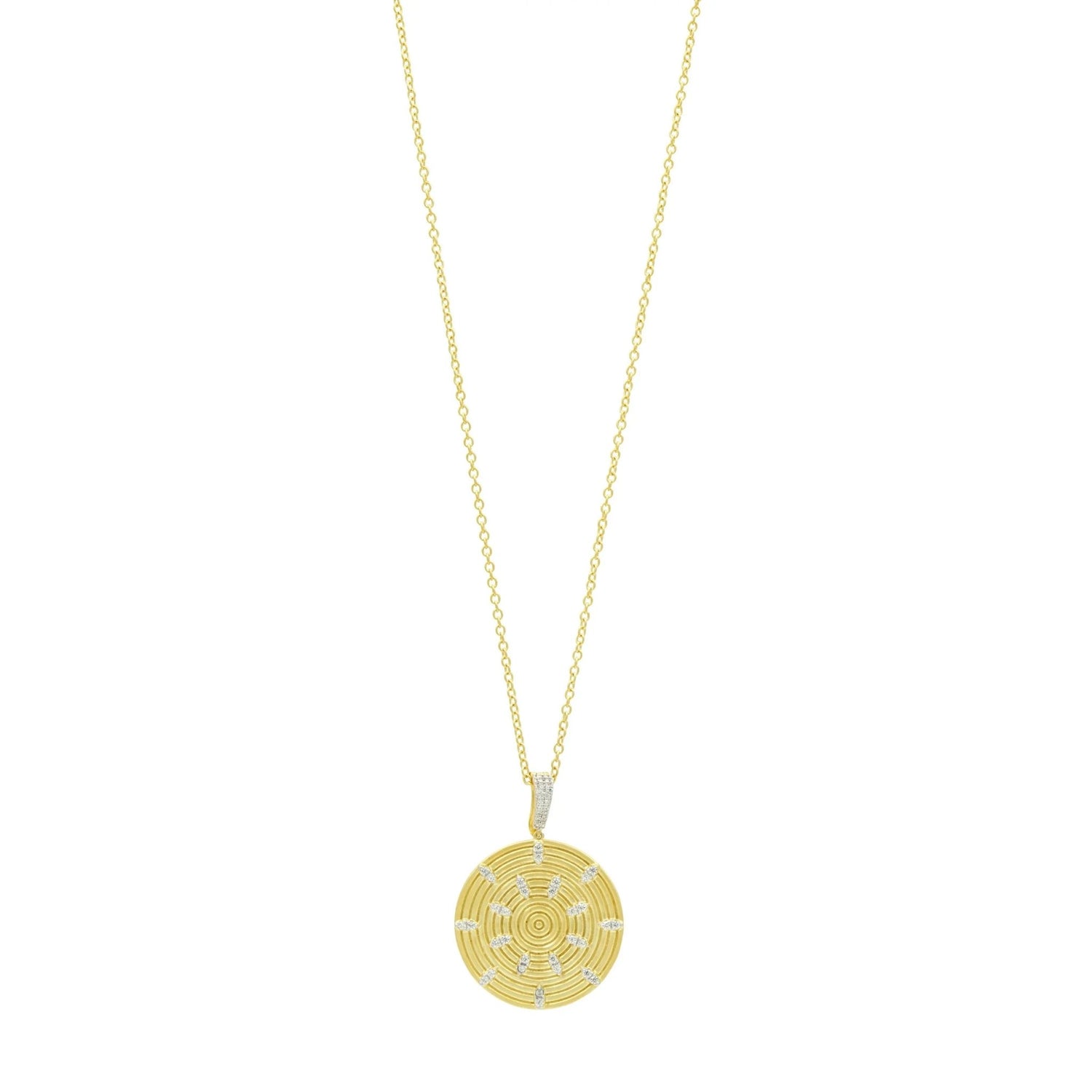 Fleur Bloom EMPIRE Circular Ring Pendant Necklace - FREIDA ROTHMAN