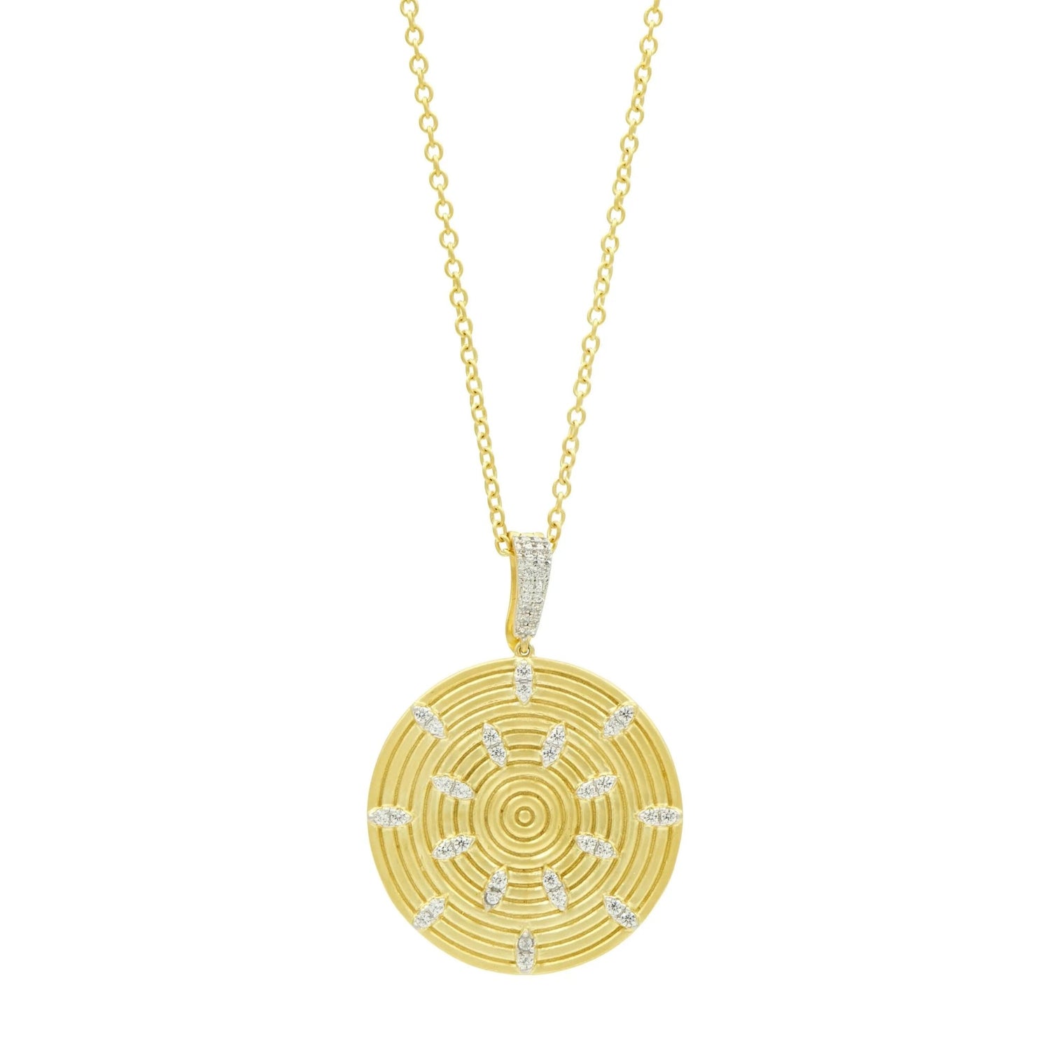 Fleur Bloom EMPIRE Circular Ring Pendant Necklace - FREIDA ROTHMAN