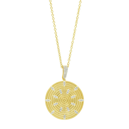 Fleur Bloom EMPIRE Circular Ring Pendant Necklace - FREIDA ROTHMAN