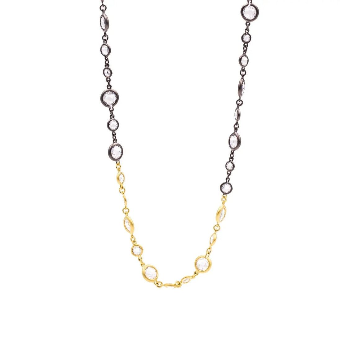 GoldandBlack Illuminating Two-Tone Long Necklace FREIDA ROTHMAN NECKLACE