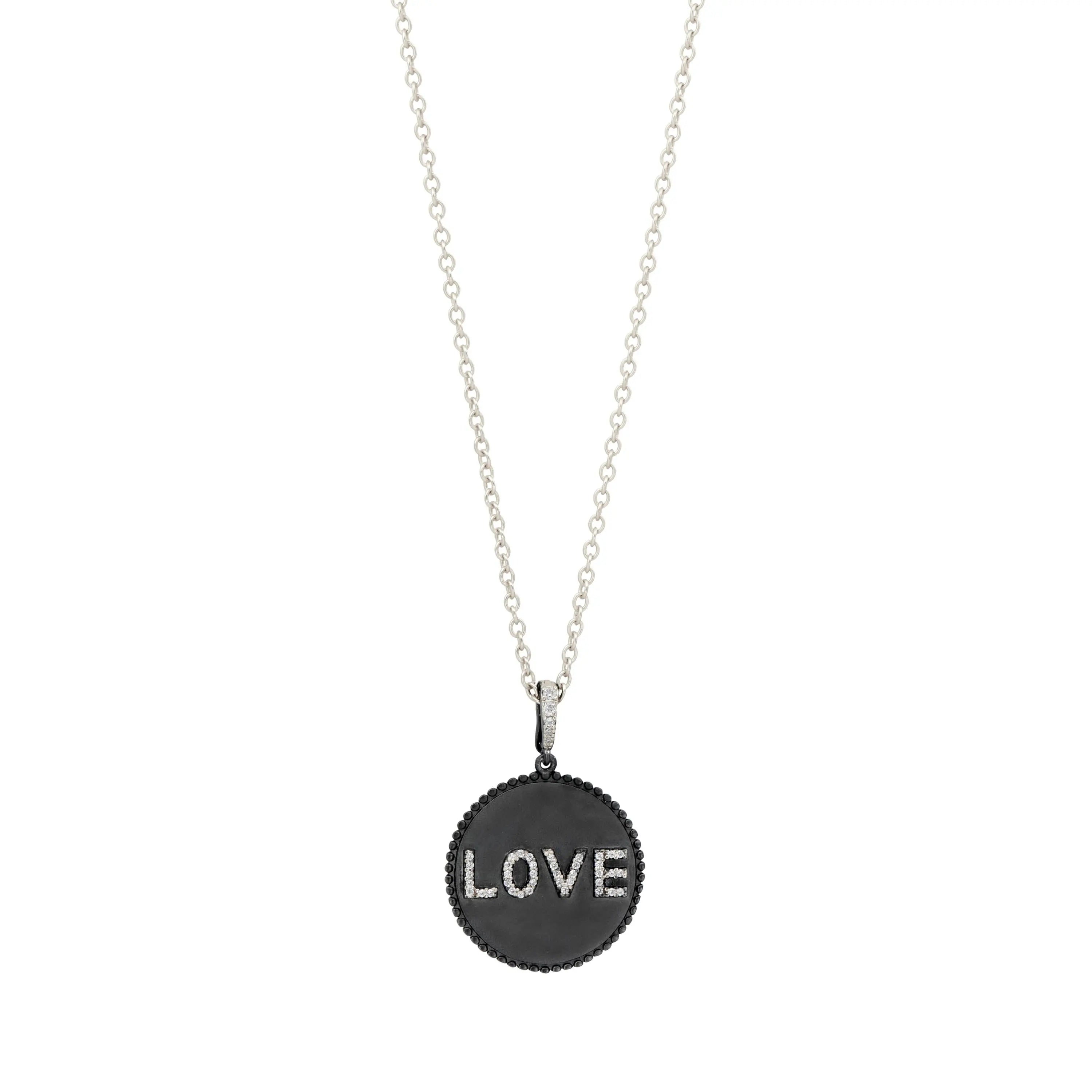 BlackSilver LOVE Pendant Necklace Women of Strength NECKLACE