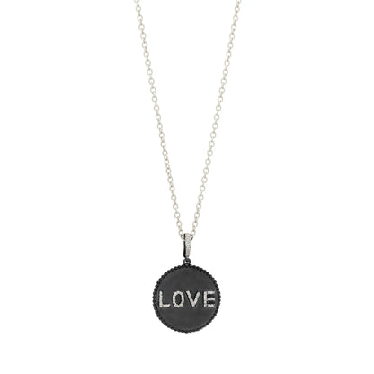 BlackSilver LOVE Pendant Necklace Women of Strength NECKLACE