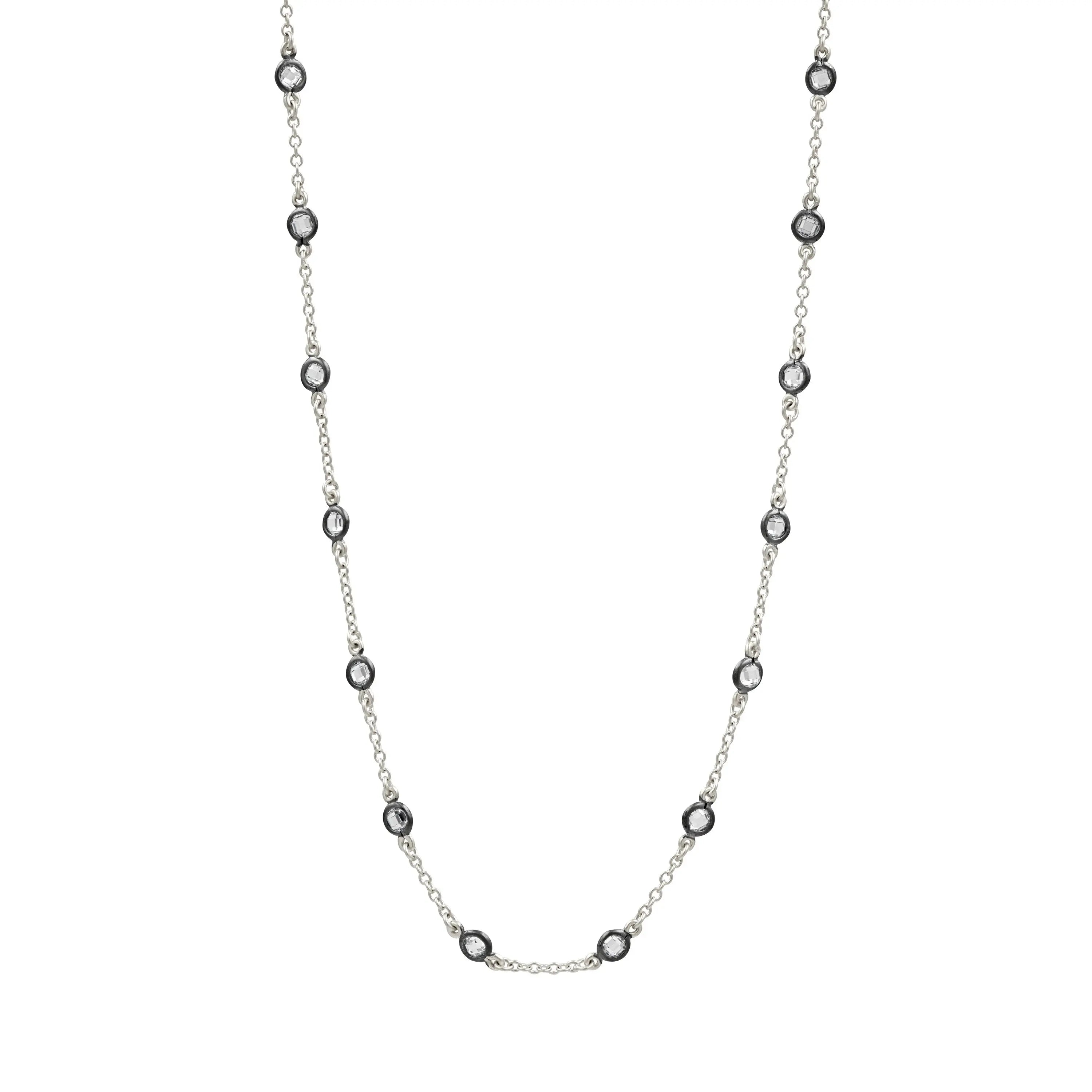Grand American Diamond Black Stone One Gram Gold Long Haram Necklace J –  Indian Designs