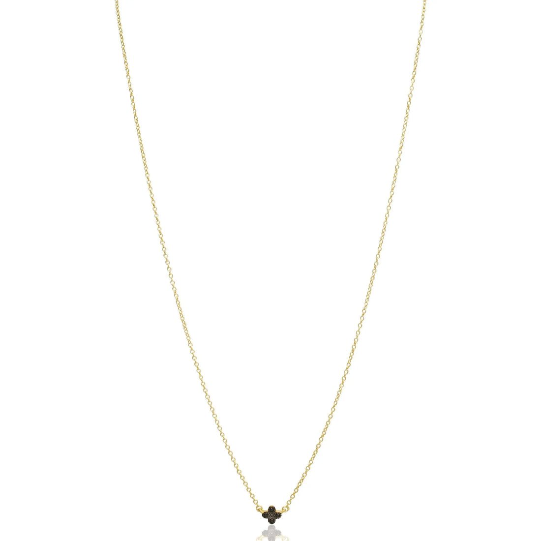 Black Pave Mini Clover Necklace - FREIDA ROTHMAN