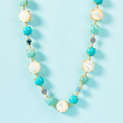 Multi Stone Long Necklace - FREIDA ROTHMAN