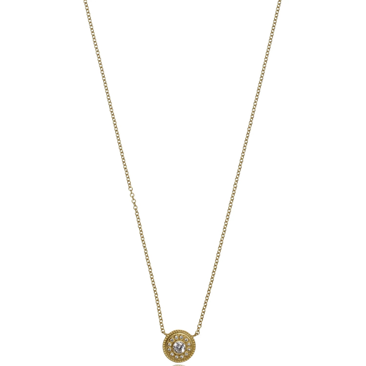 Gold Nautical Button Necklace Signature NECKLACE