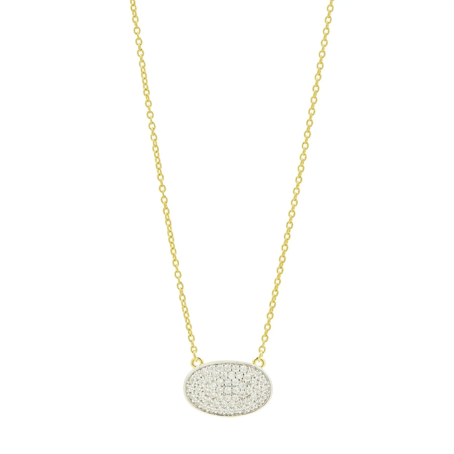 Pavé Oval Pendant Necklace - FREIDA ROTHMAN