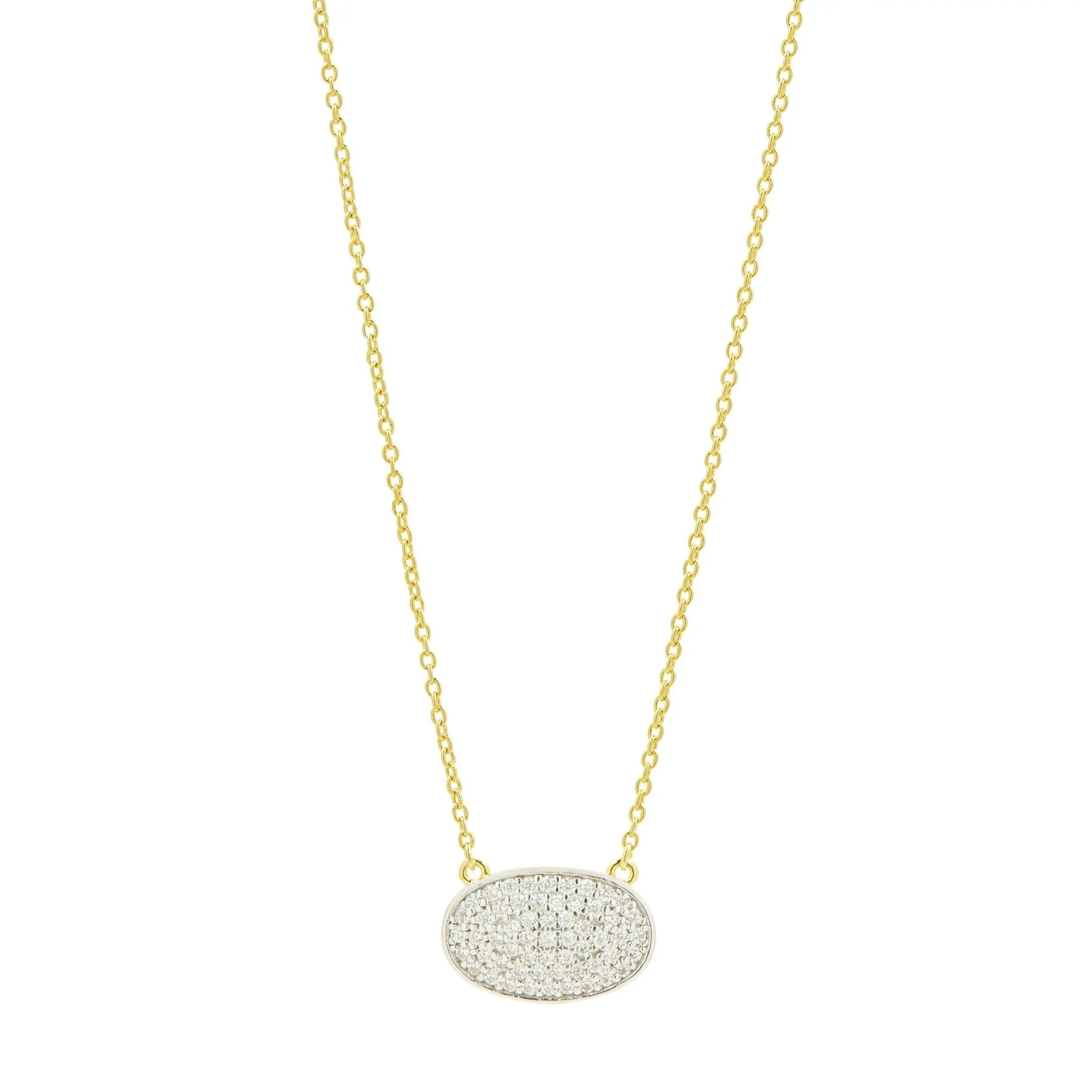 Pavé Oval Pendant Necklace - FREIDA ROTHMAN