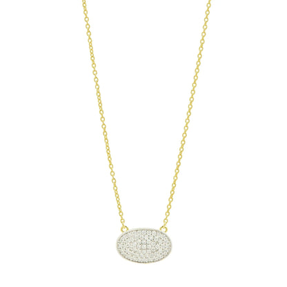 Pavé Oval Pendant Necklace - FREIDA ROTHMAN