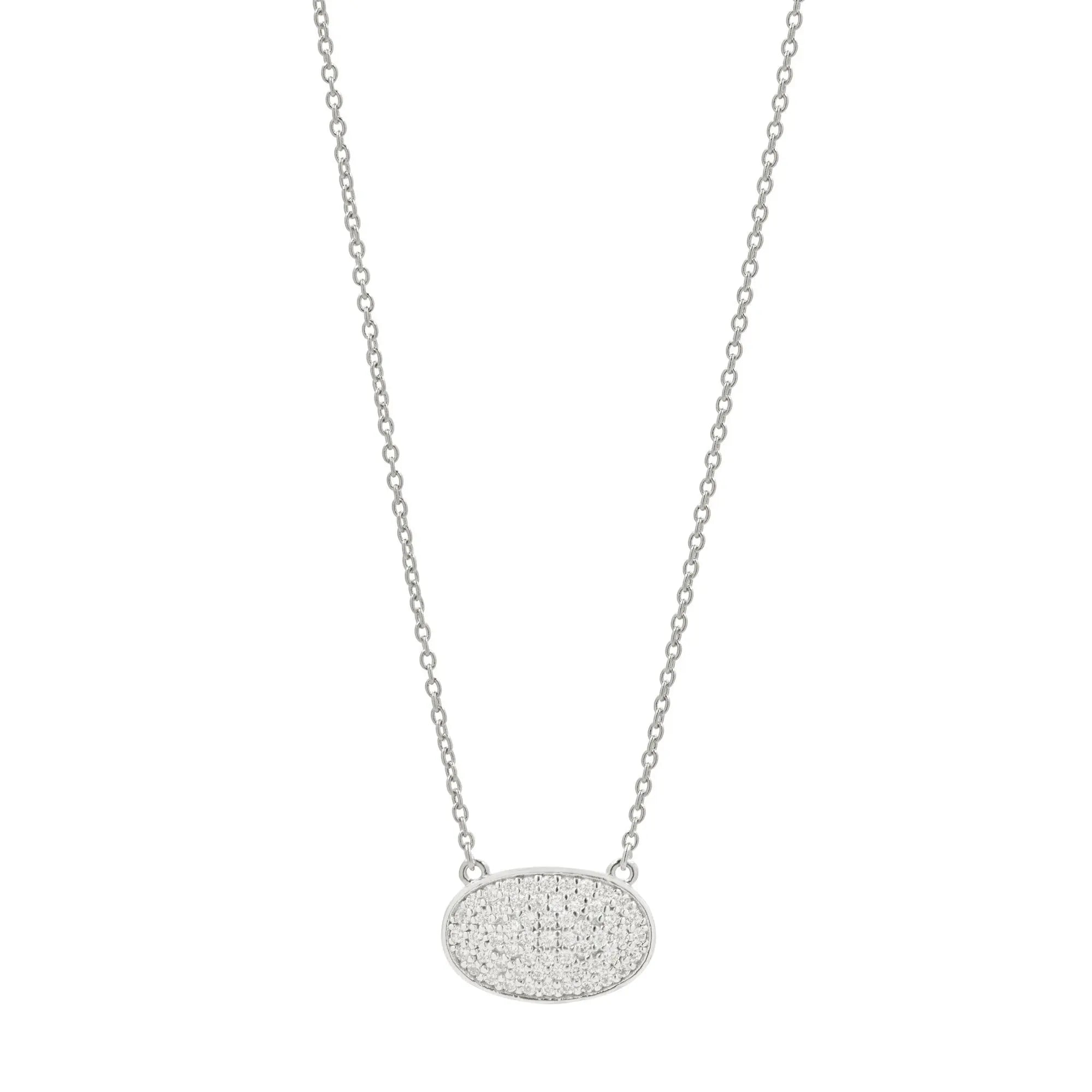 Pavé Oval Pendant Necklace - FREIDA ROTHMAN