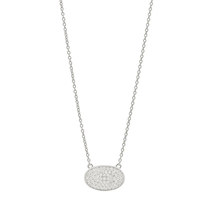 Pavé Oval Pendant Necklace - FREIDA ROTHMAN