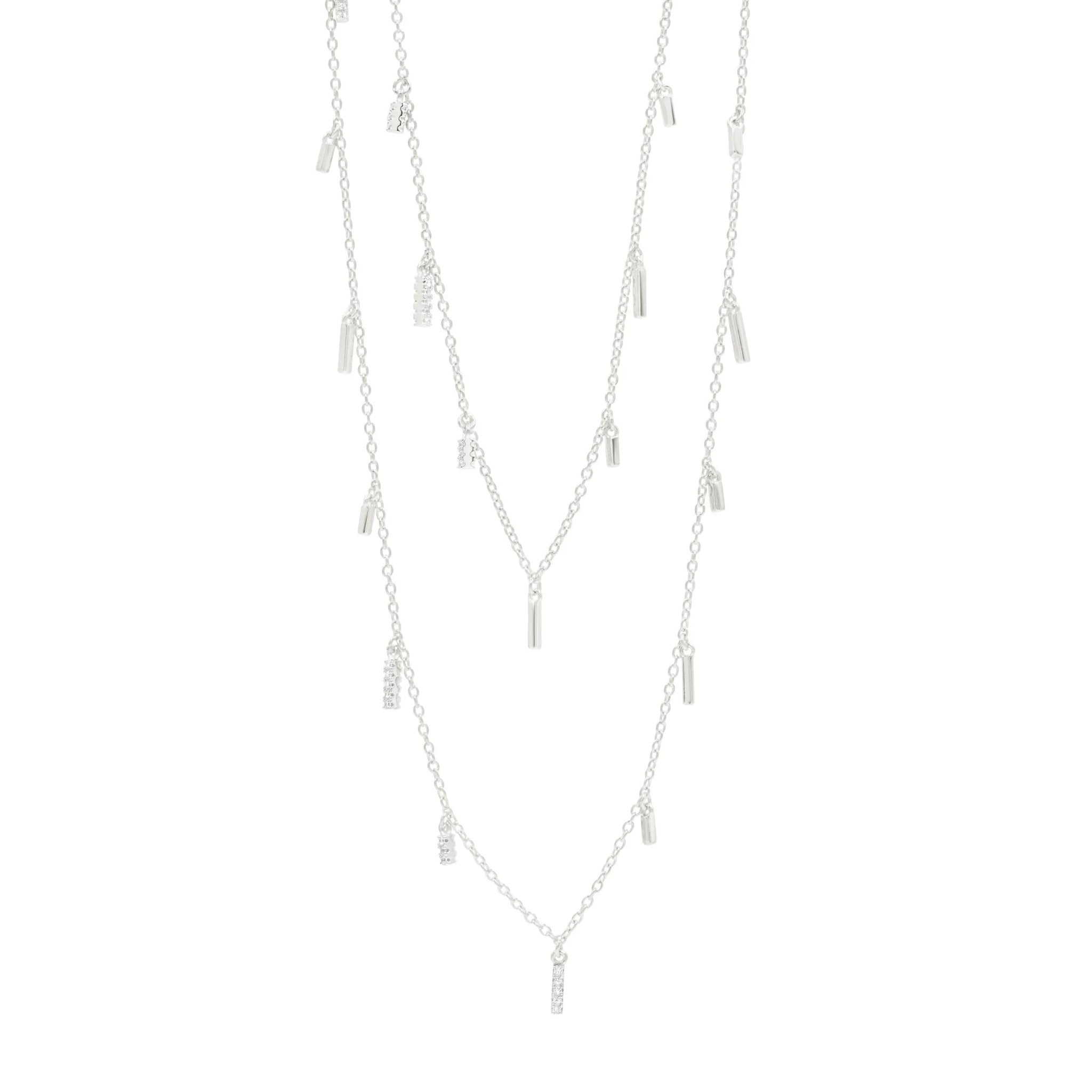 Radiance 60&quot; Droplet Station Necklace in Silver - FREIDA ROTHMAN