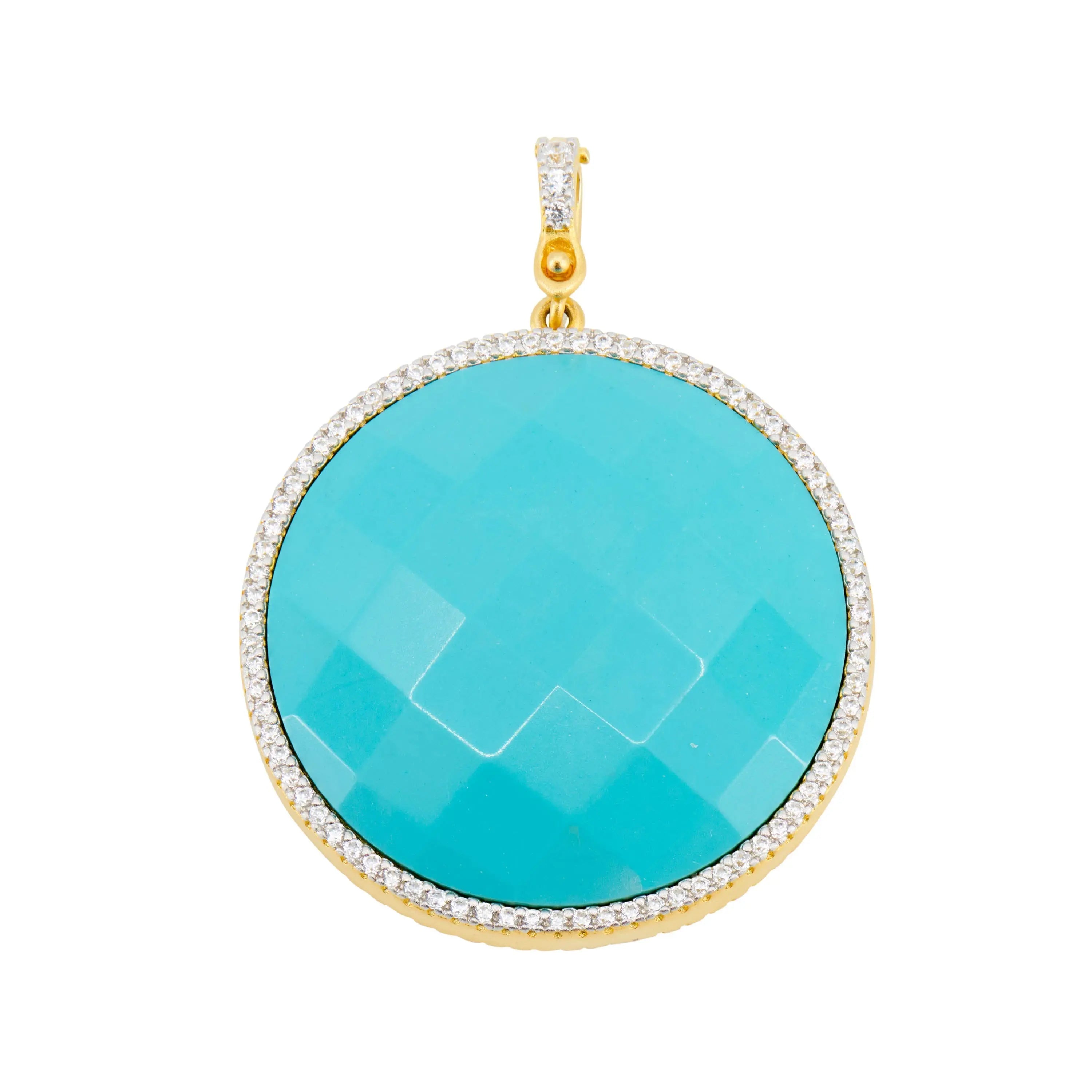 Freida Rothman Hint of Sparkle hot Pendant Necklace in Turquoise