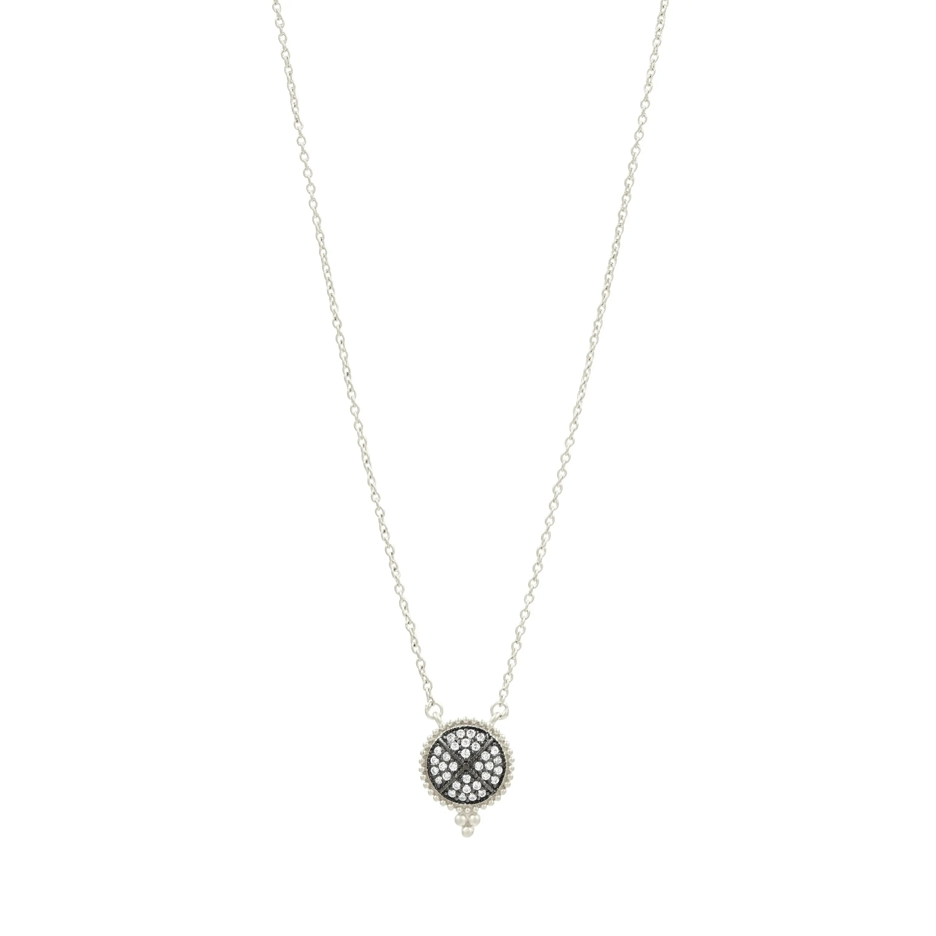 Signature Pavé Disc Pendant Necklace