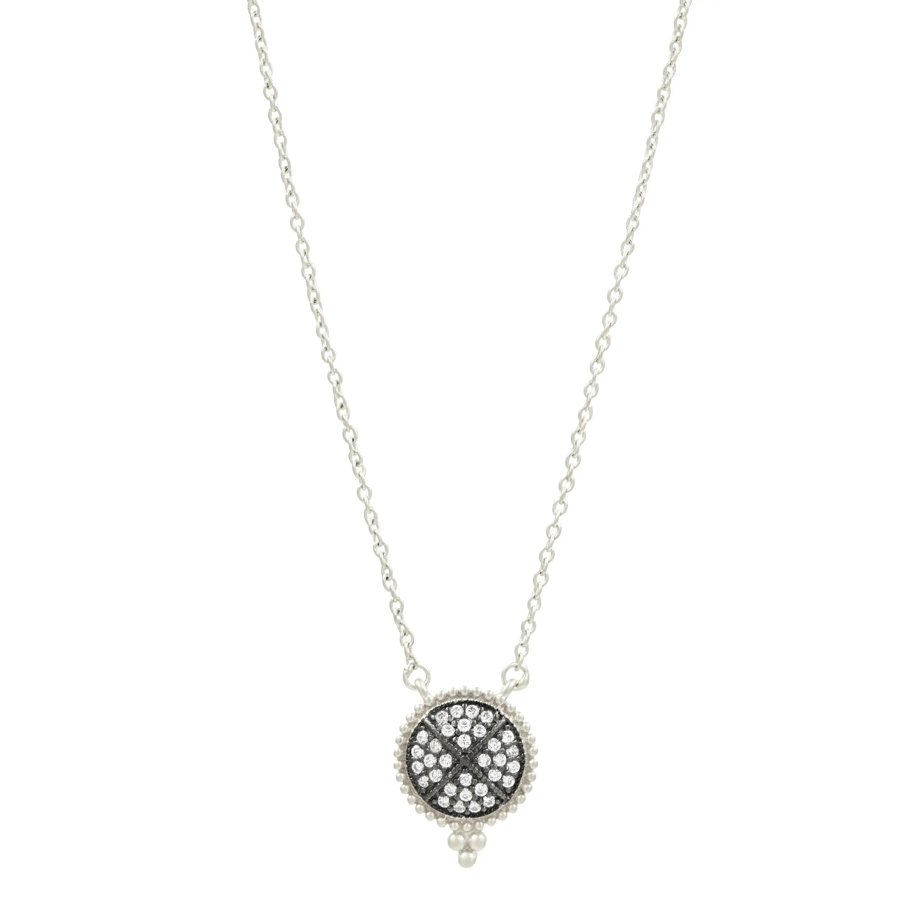 Signature Pavé Disc Pendant Necklace