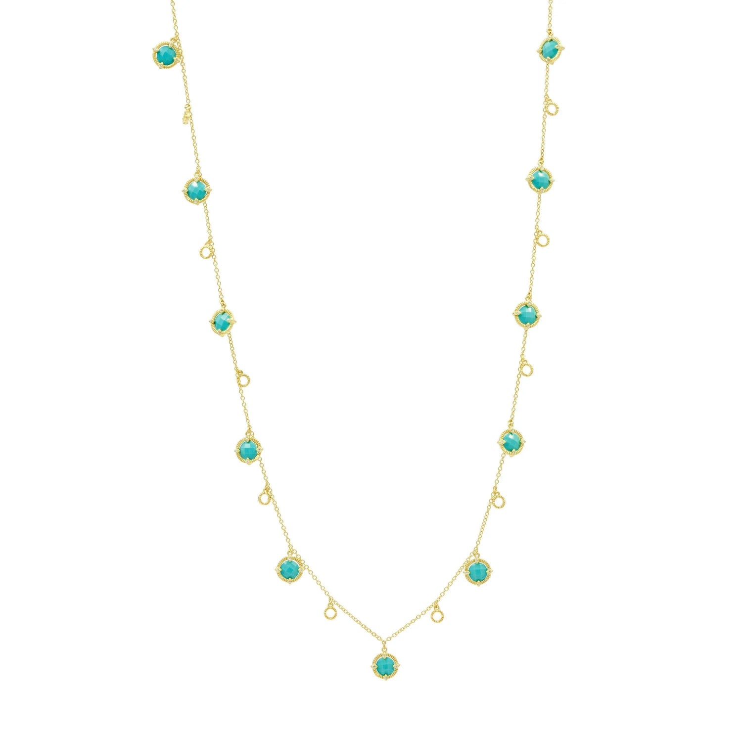 Amazonian Allure Turquoise Long Strand Charm Necklace - FREIDA ROTHMAN