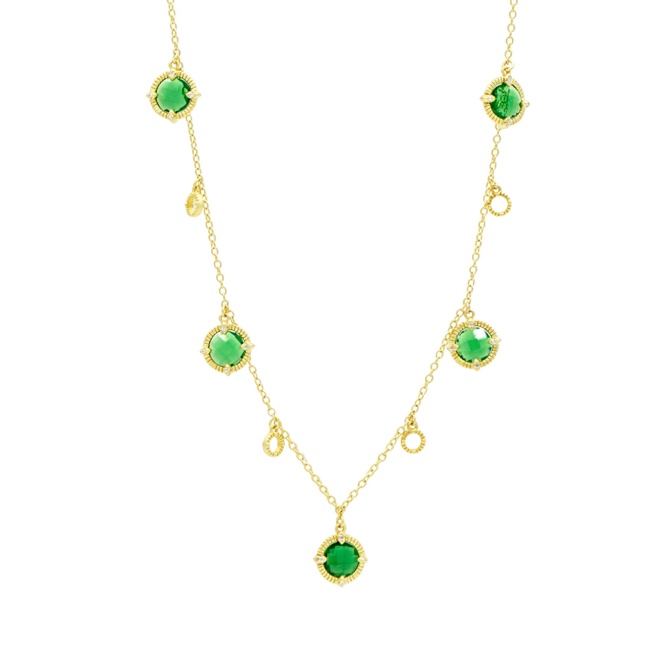 GodlDarkGreenCubicZirconia Stone Droplet Necklace Brooklyn Coast NECKLACE