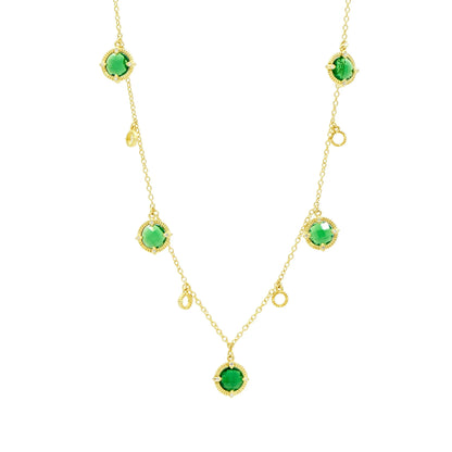 GodlDarkGreenCubicZirconia Stone Droplet Necklace Brooklyn Coast NECKLACE