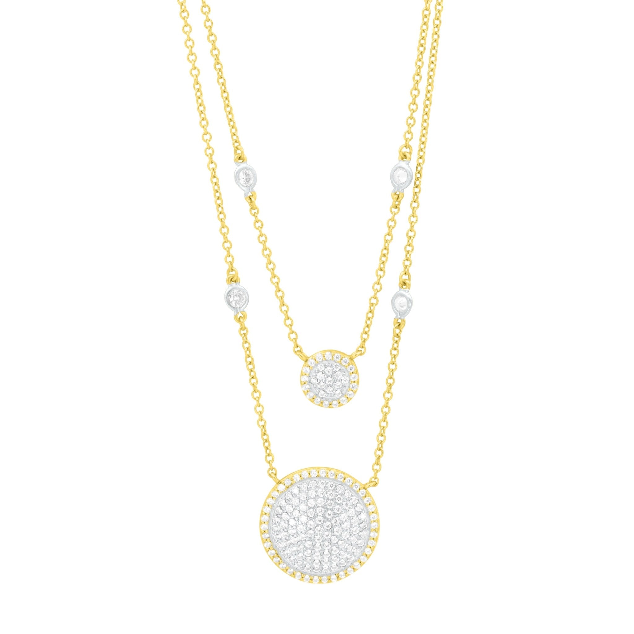 Double Layer Times Square Pavé Necklace - FREIDA ROTHMAN