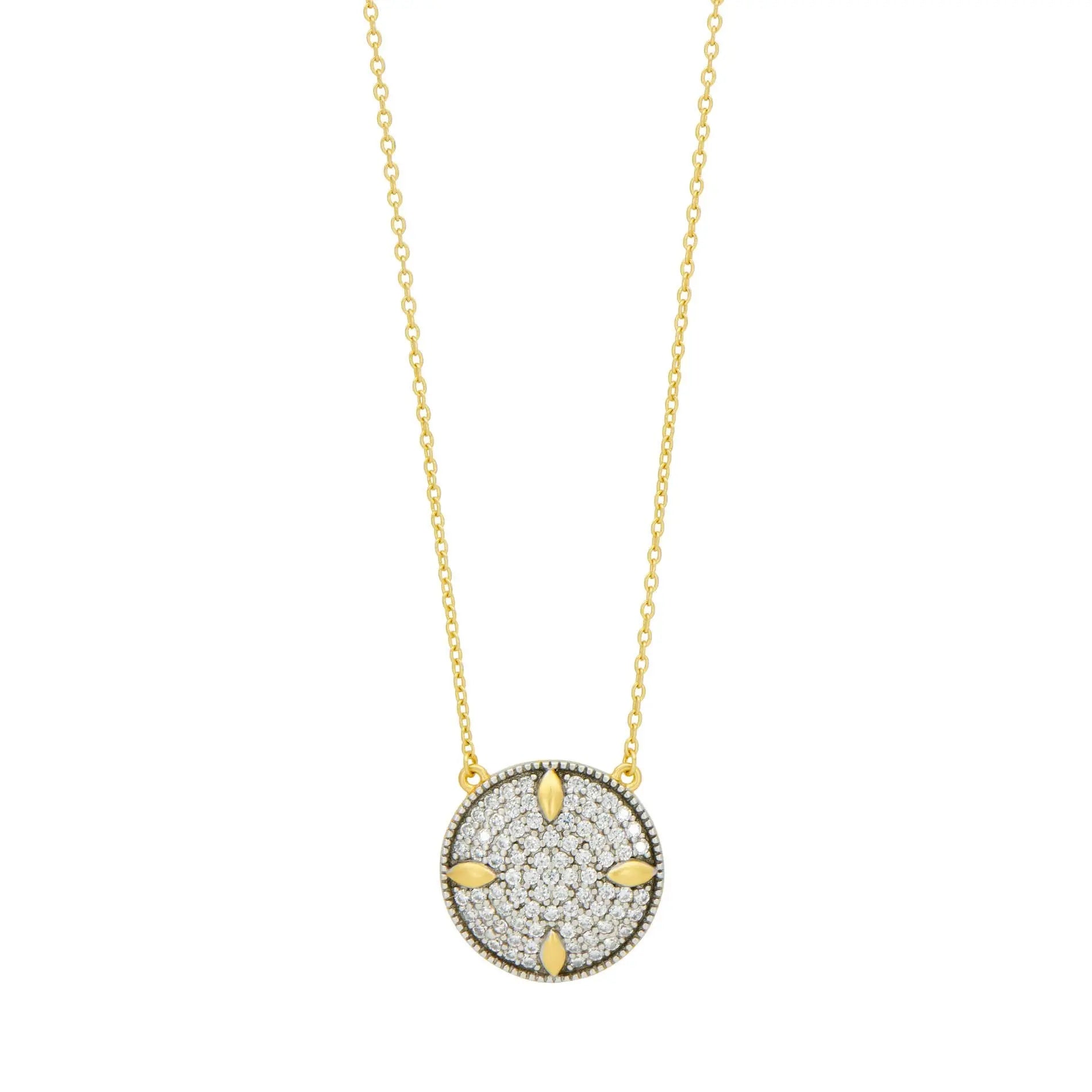  Petals and Pavé Small Pendant Necklace FREIDA ROTHMAN 