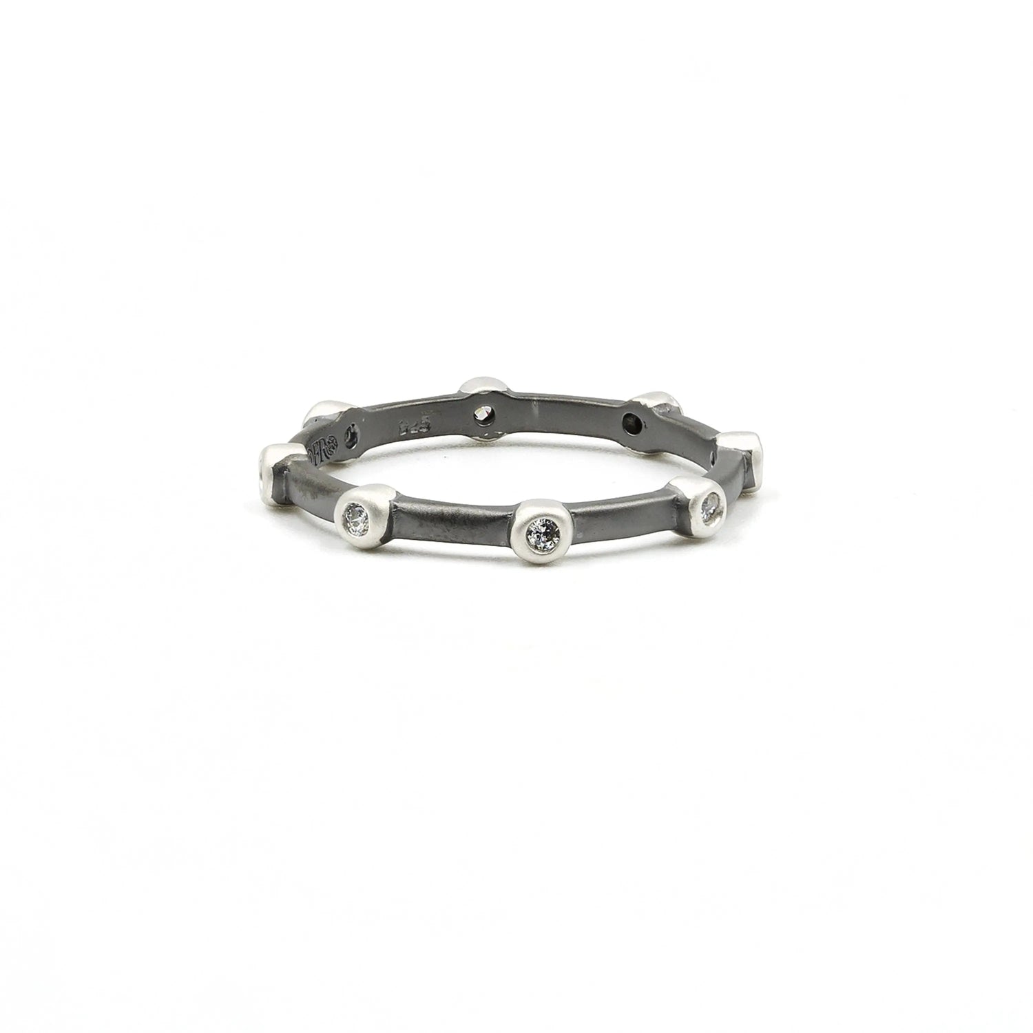 SilverBlackReverse9 Bezel Station Stack Ring RINGS FOR STACKING RING